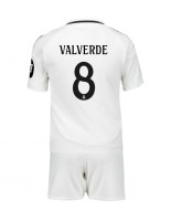 Real Madrid Federico Valverde #8 Hjemmedraktsett Barn 2024-25 Korte ermer (+ bukser)